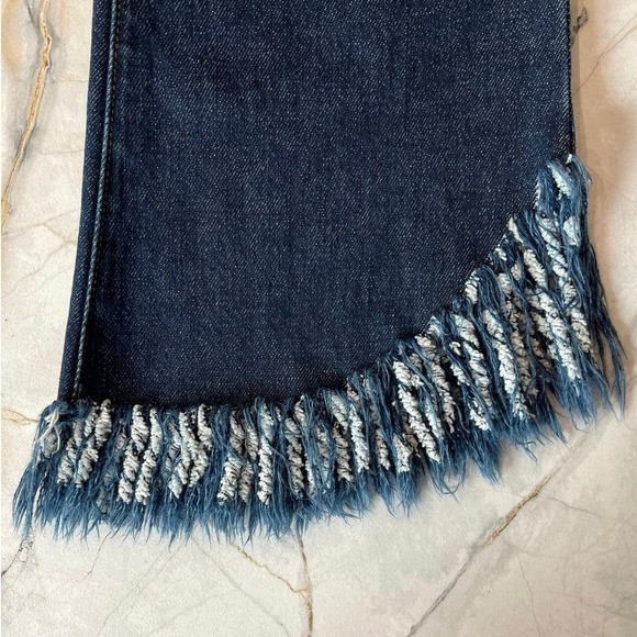 FRAME Denim Le crop Mini Boot Fringe Scallop Hem Jeans, NEW w/out tags Size 28 - Picture 12 of 12